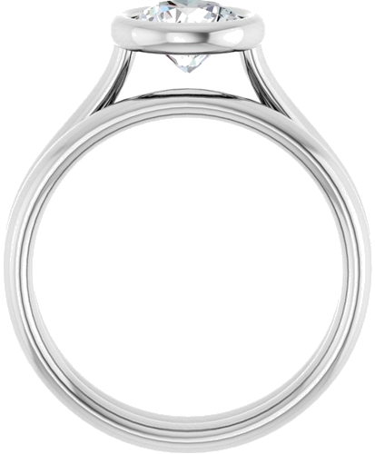 Sužadėtuvių Žiedas „Bezel-Set Solitaire“ 950 Platinos Round 6.5mm (7)