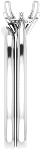 14K White 6.5 mm Round Hidden Cross Solitaire Engagement Ring Mounting (9)