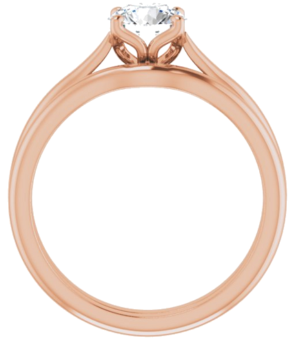 14K Rose  6 mm Round Solitaire Engagement Ring Mounting (7)