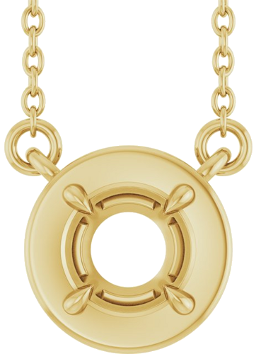 Pakabukas „Claw-Prong Solitaire Bezel-Style“ 14k yellow gold Round 5mm (1)