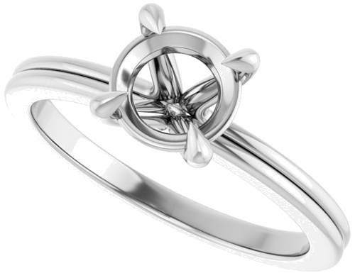 Sužadėtuvių Žiedas „Claw-Prong Solitaire“ 14k white gold Round 6.5mm (5)