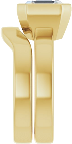 Sužadėtuvių Žiedas „Bezel-Set Solitaire“ 14k yellow gold Asscher 8mm (9)