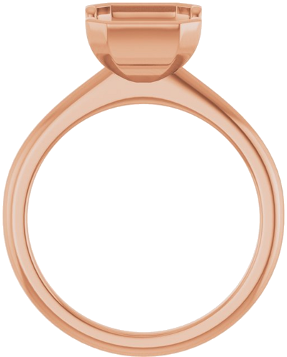 Sužadėtuvių Žiedas „Half-Bezel“ 14k rose gold Emerald 9mm x 7mm (2)