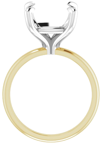 Sužadėtuvių Žiedas „Solitaire“ 14k yellow/white gold Cushion 11mm (2)