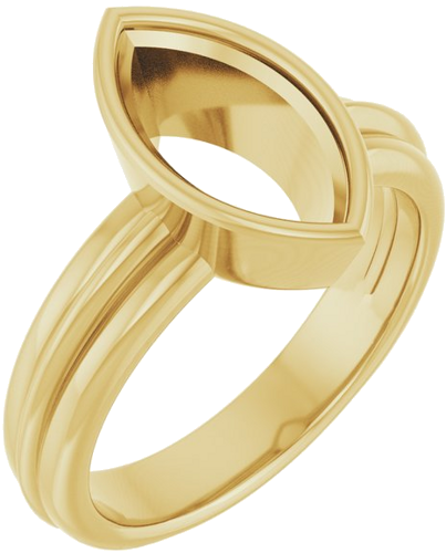 Sužadėtuvių Žiedas „Bezel-Set Solitaire“ 10k yellow gold Marquise 12mm x 6mm (1)