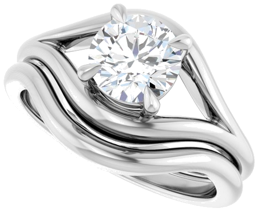 Sužadėtuvių Žiedas „Claw-Prong Solitaire“ 14k white gold Round 6.5mm (10)