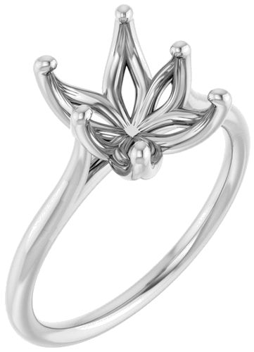 Sužadėtuvių Žiedas „Cathedral-Style Solitaire“ 14k white gold Emerald 9mm x 7mm (1)