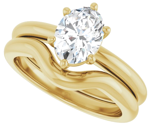 Sužadėtuvių Žiedas 14k yellow gold Oval 8mm x 6mm (10)