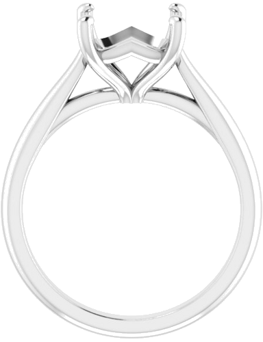14K White 8 mm Asscher Solitaire Engagement Ring Mounting (2)