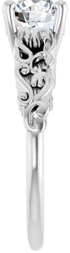 Sužadėtuvių Žiedas „Solitaire Sculptural“ 14k white gold Round 6.5mm (9)