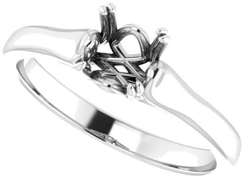 Sužadėtuvių Žiedas „Solitaire“ 14k white gold Round 6mm (5)