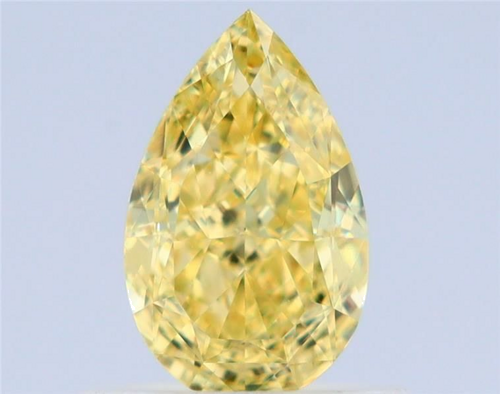 0.63 carat Fancy Intense Yellow-VVS1 Natūralus Pear Deimantas (1)