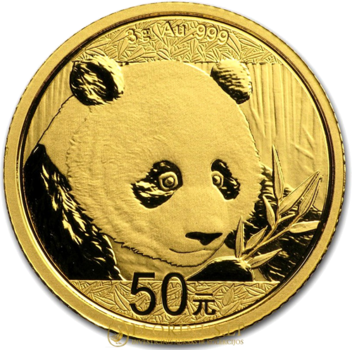 3 g Panda Kinija 50 juanių auksinė moneta 2018 (1)