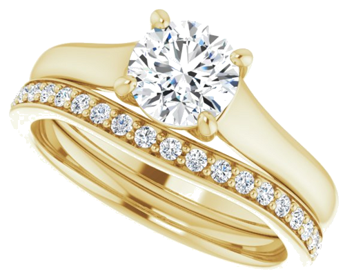 Sužadėtuvių Žiedas „Solitaire“ 585 Geltonojo Aukso Round 6mm (10)