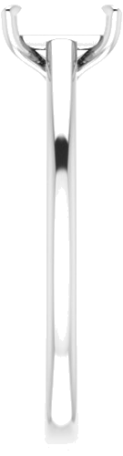 14K White  6x4 mm Emerald Solitaire Engagement Ring Mounting (4)