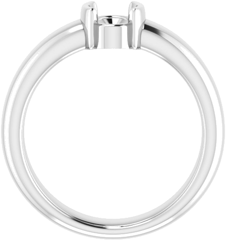 Sužadėtuvių Žiedas „Half Bezel Solitaire“ 585 Baltojo Aukso Oval 7mm x 5mm (2)