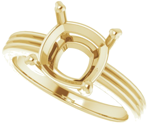 Sužadėtuvių Žiedas „Solitaire“ 18k yellow gold Cushion 9mm (5)