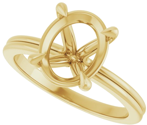 Sužadėtuvių Žiedas „Claw-Prong Solitaire“ 14k yellow gold Oval 10mm x 8mm (5)