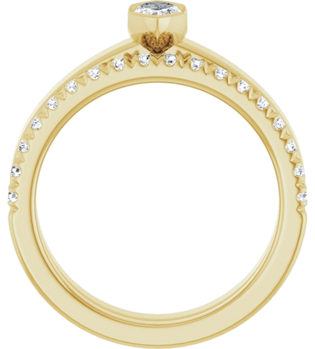 Sužadėtuvių Žiedas „Half-Bezel Solitaire“ 14k yellow gold Marquise 7mm x 3.5mm (7)