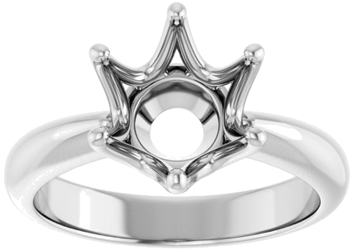 Sužadėtuvių Žiedas „Solitaire Crown-Inspired“ 18k white gold Round 9mm (3)