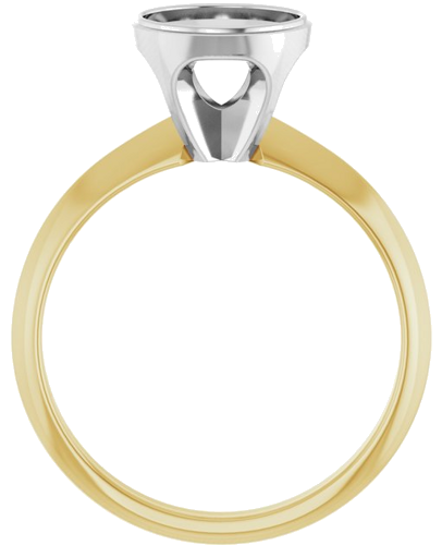 Sužadėtuvių Žiedas „Bezel-Set Solitaire“ 14k yellow/white gold Round 7.4mm (2)