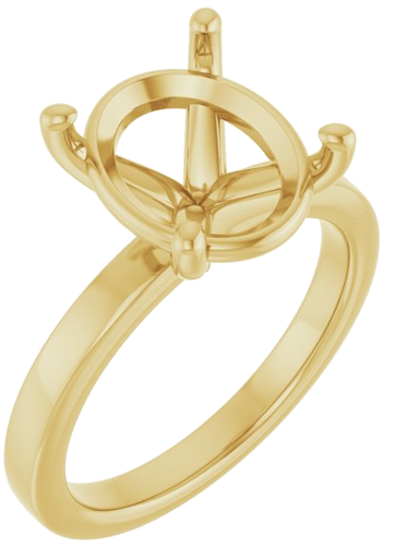 Sužadėtuvių Žiedas „Solitaire“ 14k yellow gold Oval 12mm x 10mm (1)
