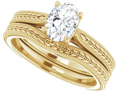 14K Yellow  7x5 mm Oval Solitaire Engagement Ring Mounting (10)