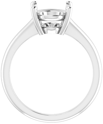14K White 11x9 mm Oval Solitaire Engagement Ring Mounting (2)