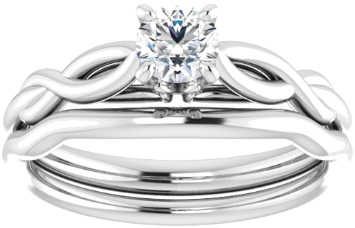 14K White  4.4 mm Round Solitaire Engagement Ring Mounting (8)