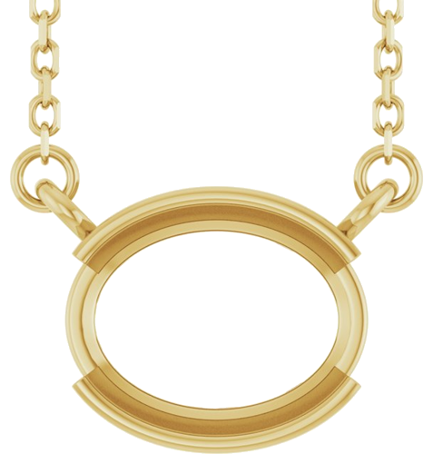 Pakabukas „Half-Bezel Solitaire“ 14k yellow gold Oval 9mm x 7mm (1)