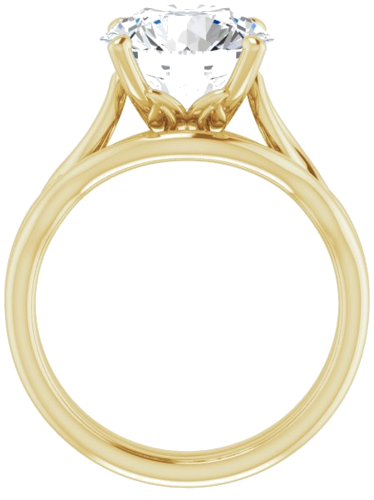 14K Yellow  10 mm Round Solitaire Engagement Ring Mounting (7)