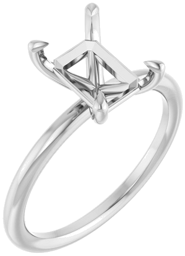Sužadėtuvių Žiedas „Claw-Prong Solitaire“ 10k white gold Emerald 8.5mm x 6.5mm (1)