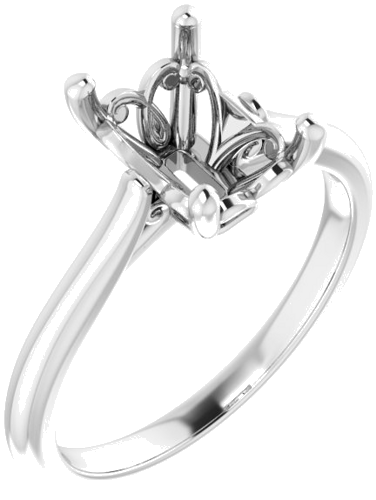 Sužadėtuvių Žiedas „Solitaire“ 950 Platinos Emerald 8mm x 6mm (1)