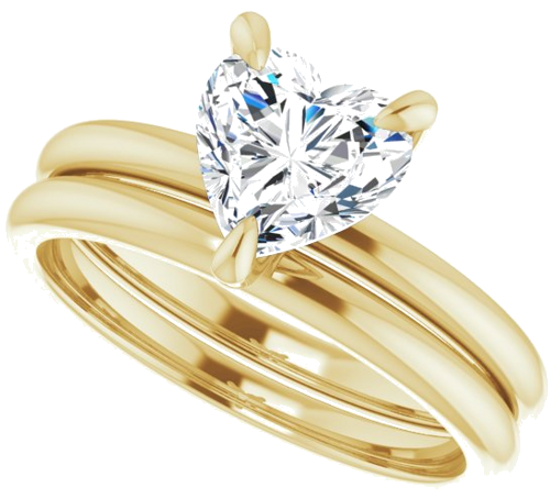 Sužadėtuvių Žiedas „Solitaire“ 14k yellow gold Heart 7mm (10)