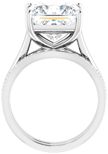 14K White 10 mm Square Solitaire Engagement Ring Mounting (7)