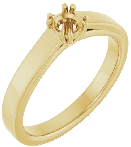 Sužadėtuvių Žiedas „Double Claw-Prong Solitaire“ 14k yellow gold Round 4.1mm (1)