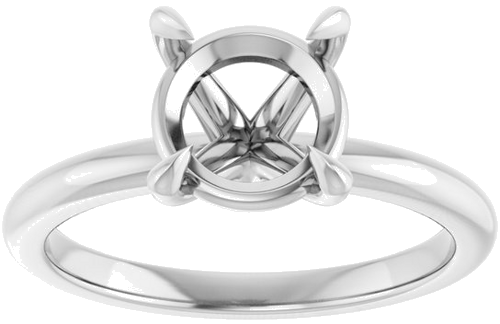14K White 8.2 mm Round Solitaire Engagement Ring Mounting (3)