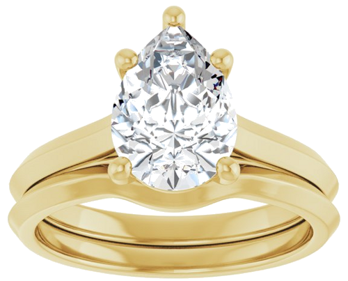 Sužadėtuvių Žiedas „Solitaire“ 585 Geltonojo Aukso Pear Shape 10mm x 7mm (8)