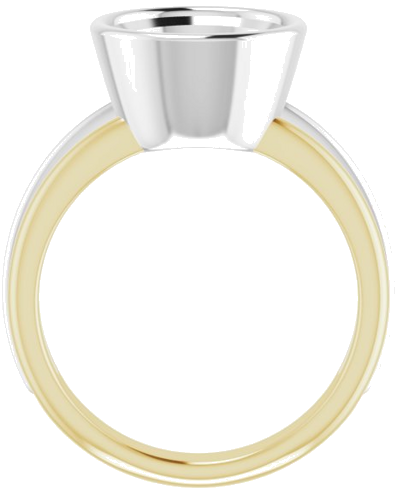 Sužadėtuvių Žiedas „Bezel-Set Solitaire“ 14k yellow/white gold Round 10mm (2)