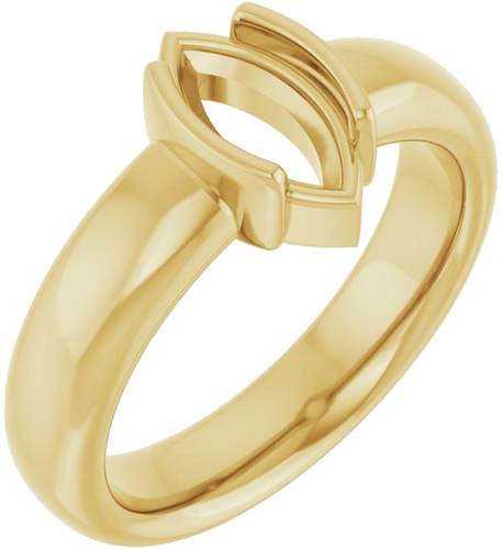 Sužadėtuvių Žiedas „Half-Bezel Solitaire“ 14k yellow gold Marquise 10mm x 5mm (1)
