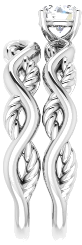 Sužadėtuvių Žiedas „Infinity-Inspired“ 585 Baltojo Aukso Round 4.8mm (9)