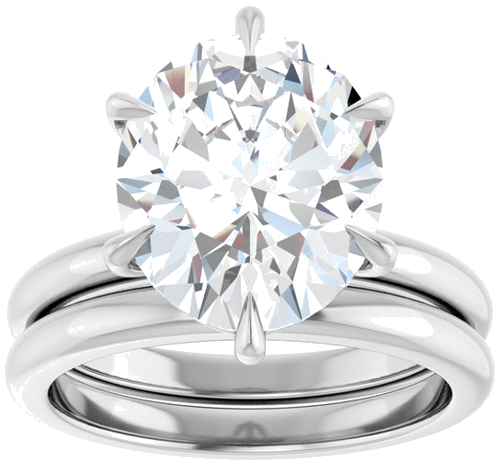 Sužadėtuvių Žiedas „Solitaire“ 14k white gold Oval 12mm x 10mm (8)