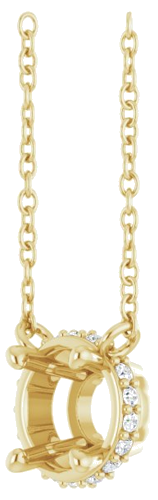 14K Yellow 5.5 mm Round .06 CTW Natural Diamond Hidden Halo 18  Necklace (2)