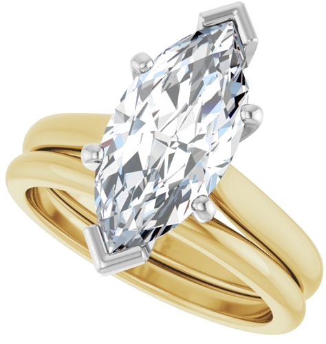 Sužadėtuvių Žiedas 14k yellow/white gold Marquise 15mm x 7mm (10)