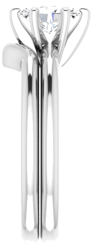 Sužadėtuvių Žiedas „Solitaire“ 585 Baltojo Aukso Oval 7mm x 5mm (9)