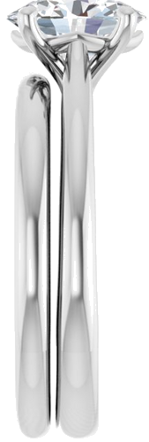 10K White 8x6 mm Oval Solitaire Engagement Ring Mounting (9)