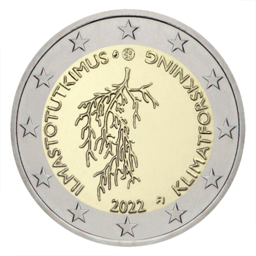 2022 г. Финландия Монета от 2 евро Климатично изследване (1)