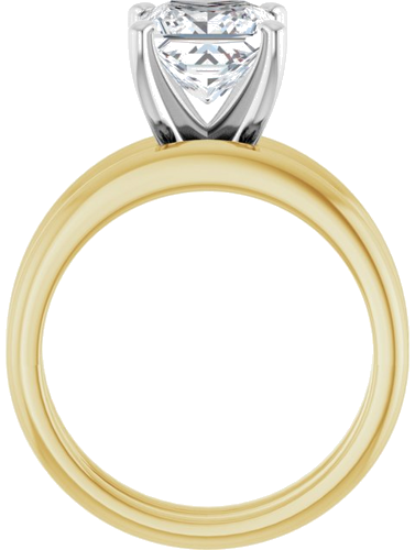 14K Yellow   White  7x7 mm Square Solitaire Engagement Ring Mounting (7)