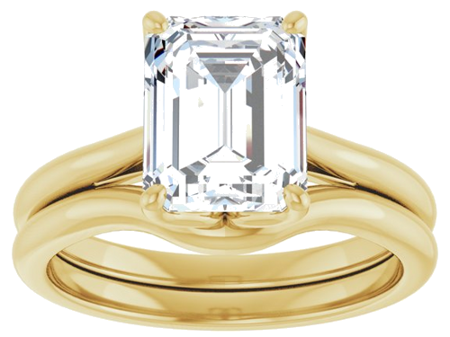 14K Yellow  9x7 mm Emerald Solitaire Engagement Ring Mounting (8)