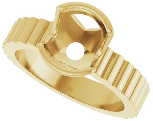 Sužadėtuvių Žiedas „Half-Bezel Solitaire“ 14k yellow gold Round 8mm (5)